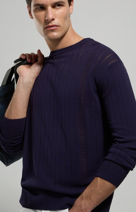 bikkembergs Men's ribbed knit pullover