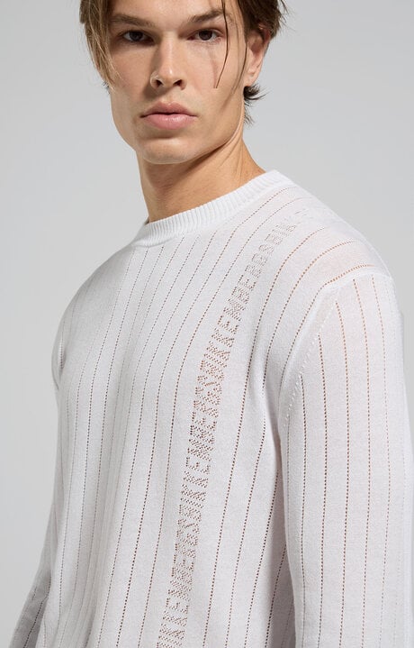 bikkembergs Men's ribbed knit pullover