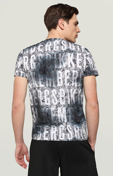 Bikkembergs Men's T-shirt With Water Map Print
