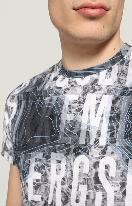 Bikkembergs Men's T-shirt With Water Map Print