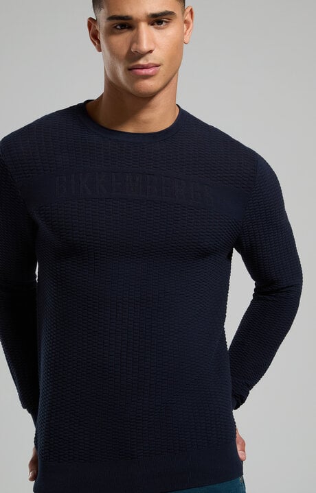bikkembergs Men's textured knit pullover