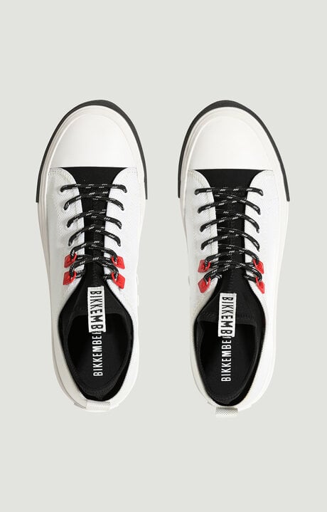 Bikkembergs Men's White Sneakers In Canvas Amold