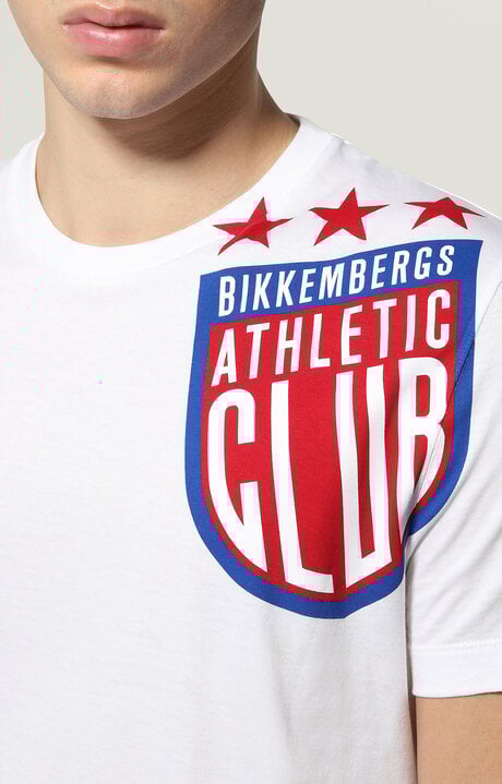 Bikkembergs Men's White T-shirt Athletic Club