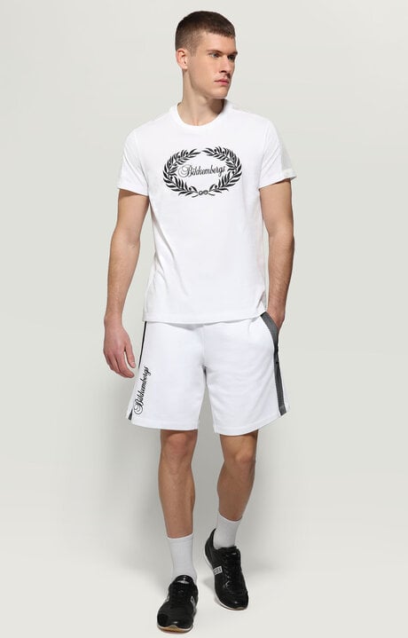 Bikkembergs Men's White T-Shirt Cursive Logo