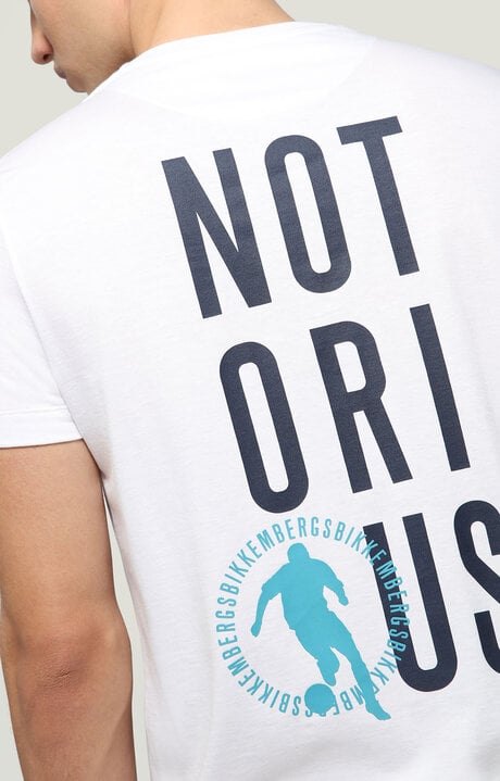 Bikkembergs Men's White T-shirt Front/back Print
