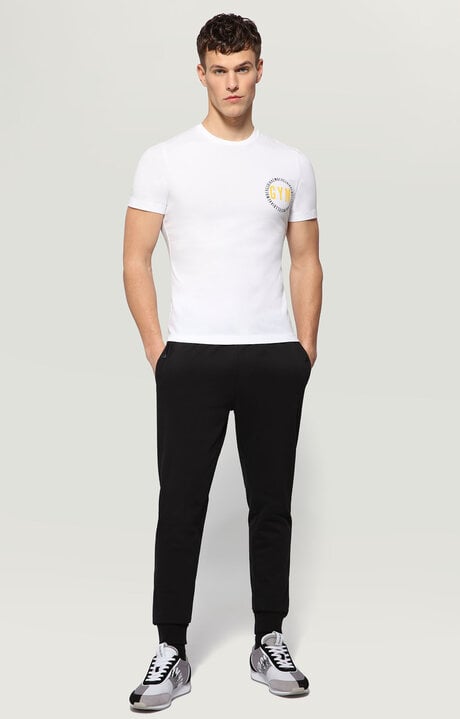 Bikkembergs Men's White T-shirt With Gym Print