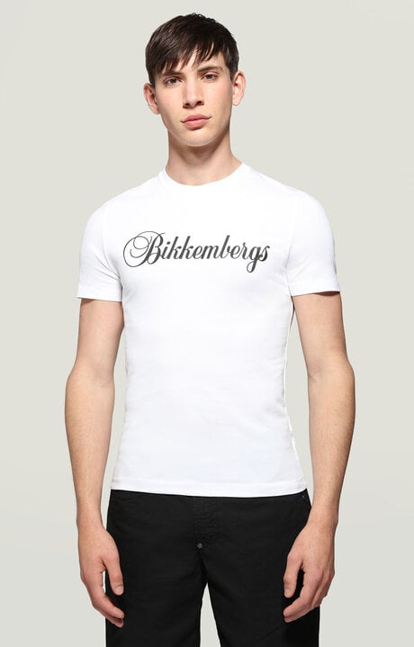 Bikkembergs Men's White T-Shirt With Logo