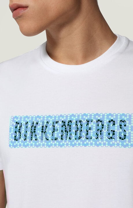 Bikkembergs Men's White T-shirt With Logo Print