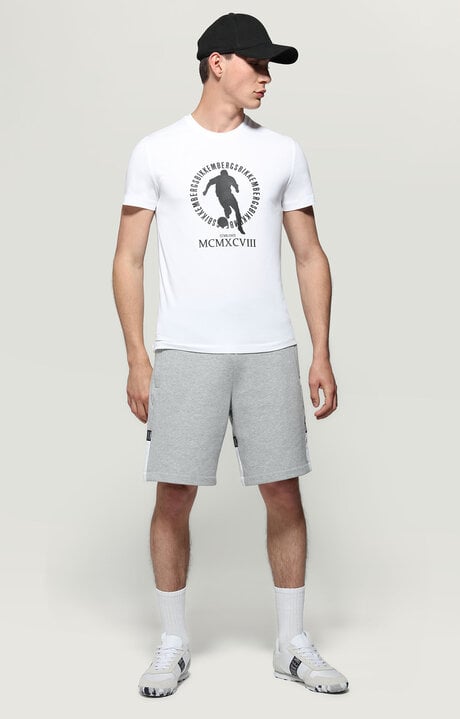Bikkembergs Men's White T-shirt With Raised Print