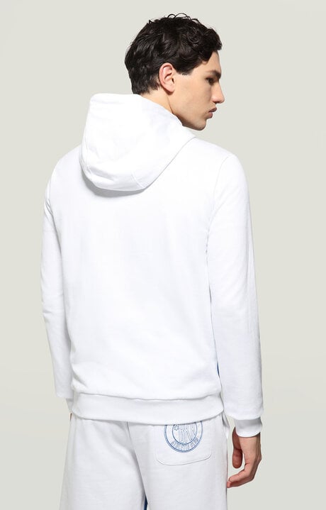 Bikkembergs Men's White Zip Jacket In Fleece