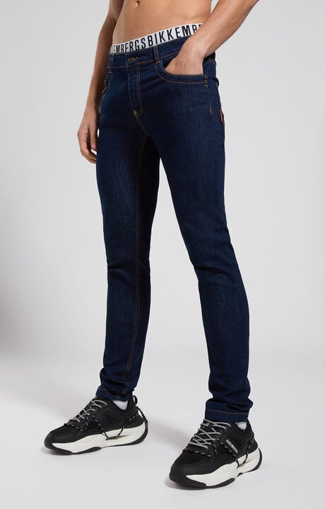 bikkembergs Slim fit men's jeans with logo in back