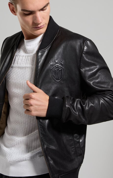 bikkembergs Slim fit men's textured knit pullover