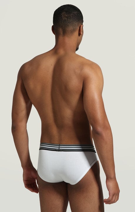 Bikkembergs White 2-pack Men's Briefs With Stripes