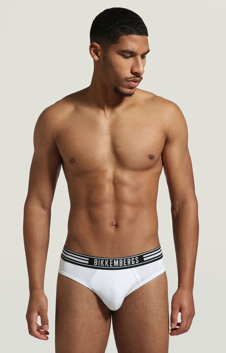 bikkembergs White 2-pack men's briefs with stripes