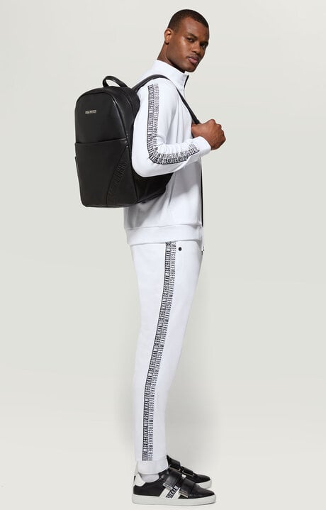 Bikkembergs White Men's Joggers With Double Tape