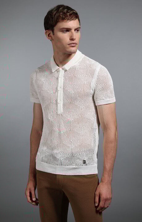 Bikkembergs White Men's Knitted Polo Shirt