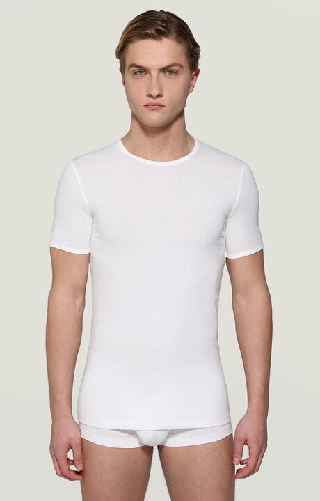 Bikkembergs White Men's Round Neck Undershirt