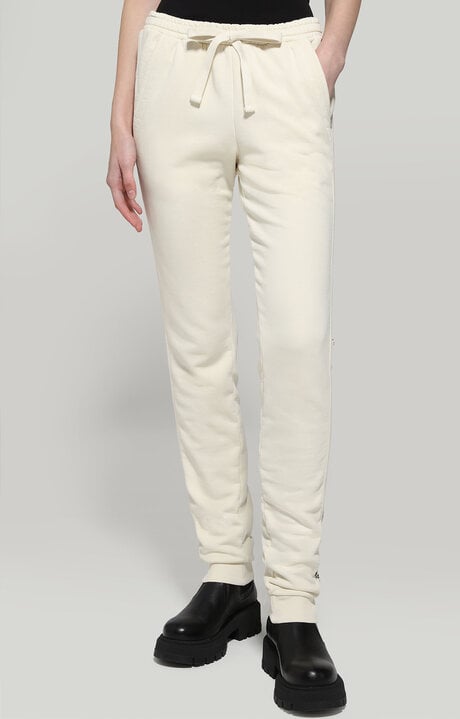 Bikkembergs White Women's Joggers - Garment Dyed