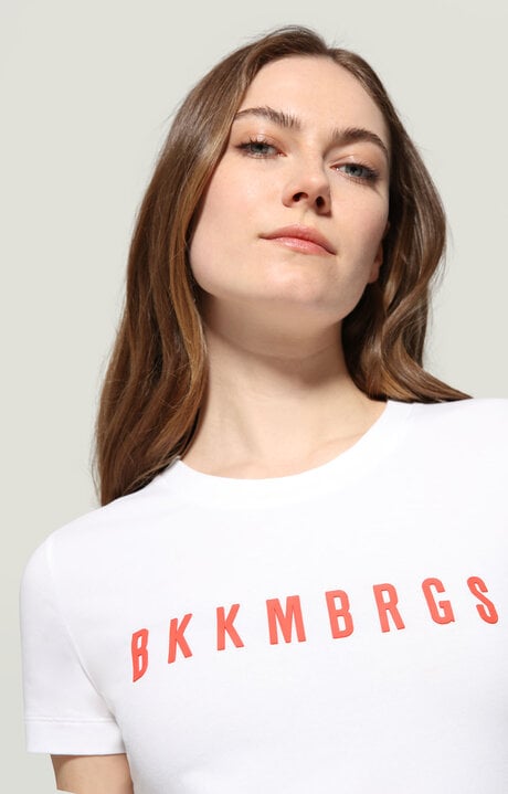 Bikkembergs White Women's T-shirt With Logo Print