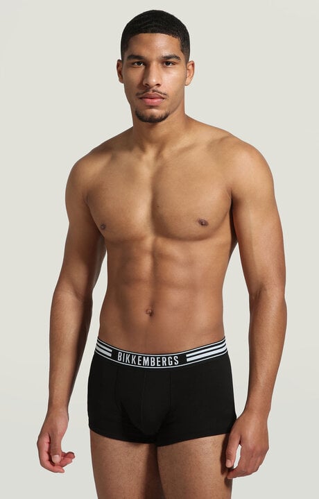 bikkembergs Black 2-pack men's boxers stripe waistband