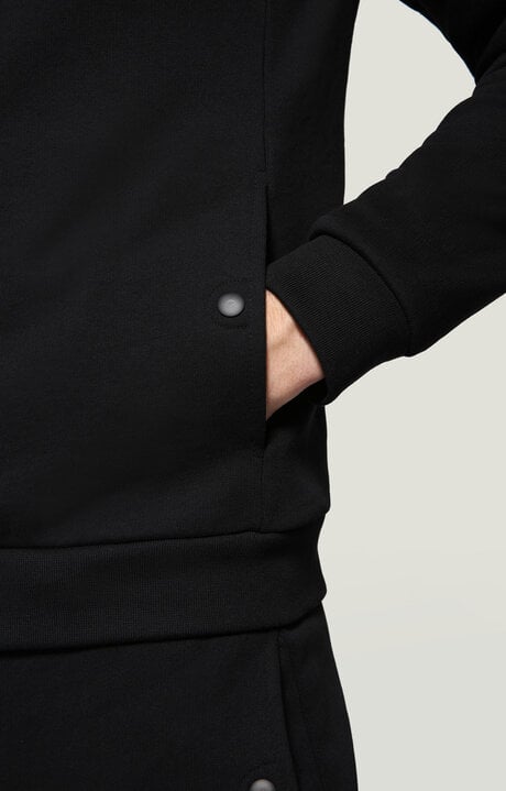 Bikkembergs Black Fleece Jacket With Zipper And Appliques