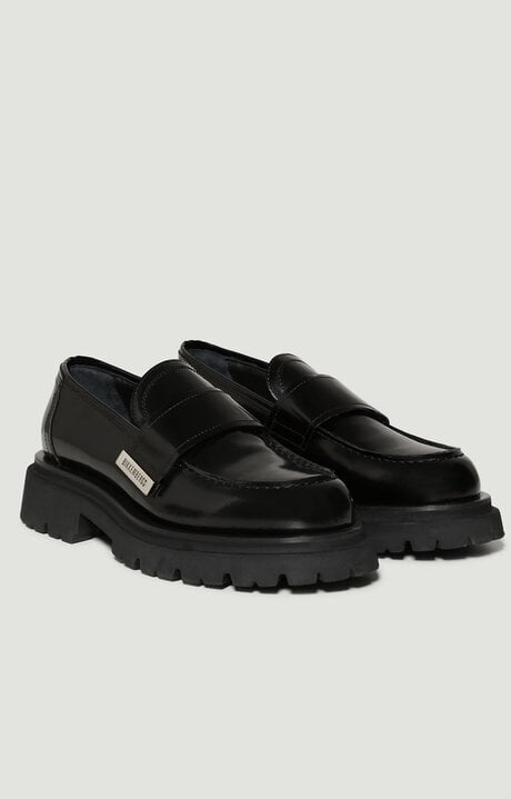 bikkembergs Black Leather men's mocassins - chunky College