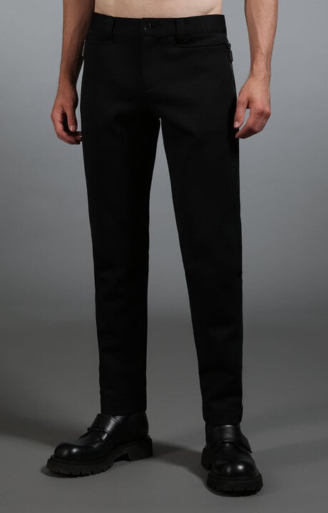 Bikkembergs Black Men's Black Trousers With Zip Pockets