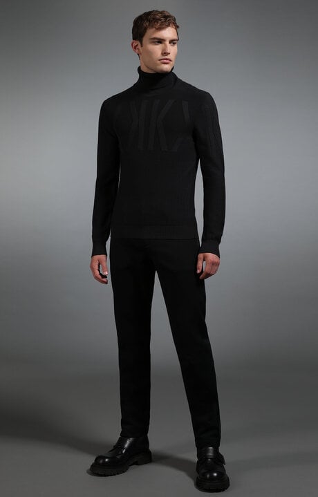 Bikkembergs Black Men's Black Trousers With Zip Pockets