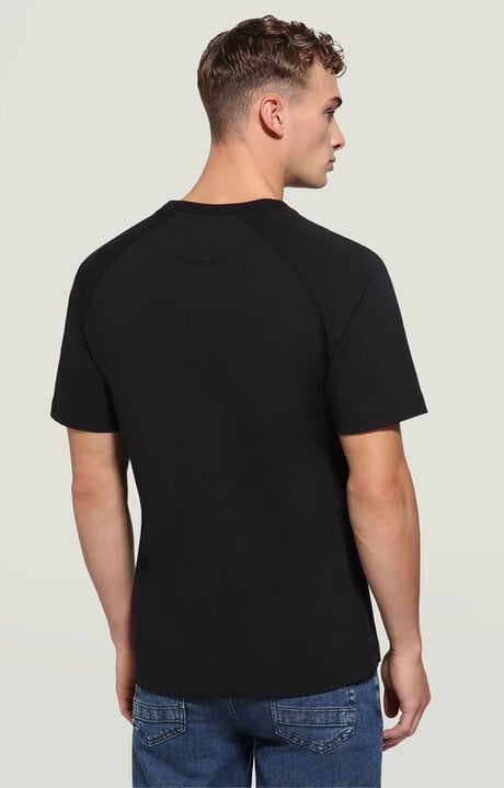 Bikkembergs Black Men's T-shirt With Raglan Sleeves