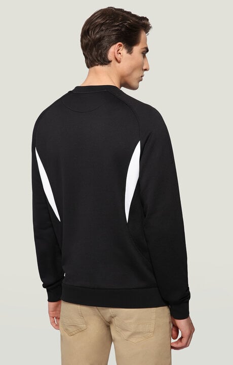 Bikkembergs Black Sweatshirt With Inserts And Textured Logo