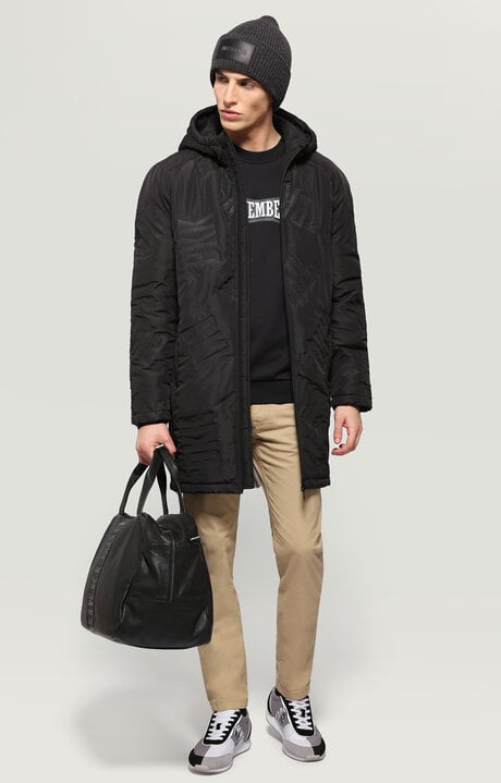 Bikkembergs Black Sweatshirt With Inserts And Textured Logo