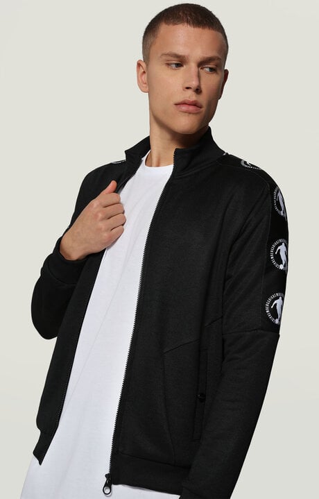 Bikkembergs Black Technical Sweatshirt With Logo Side Bands