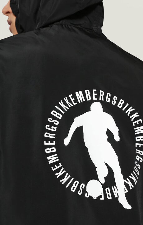 Bikkembergs Black Windbreaker Jacket With Textured Print