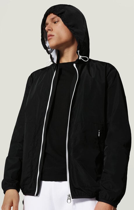 Bikkembergs Black Windbreaker Jacket With Textured Print