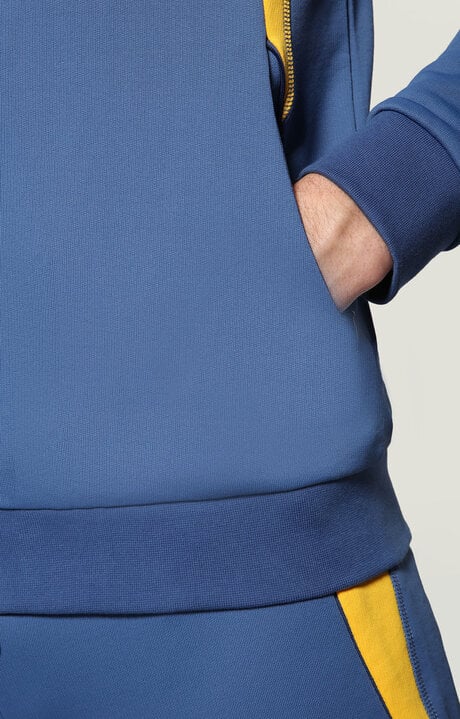 Bikkembergs Blue Jacket With Inserts And Textured Logo