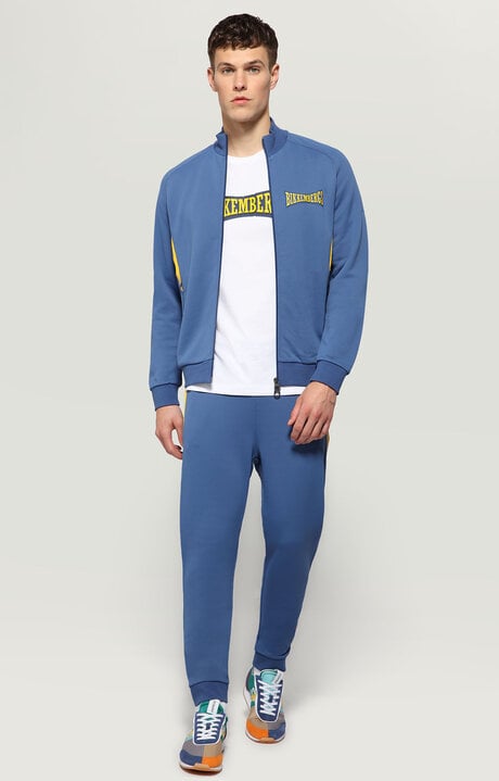 Bikkembergs Blue Jacket With Inserts And Textured Logo