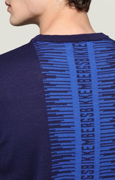 Bikkembergs Blue Men's Pullover With Jacquard Motif