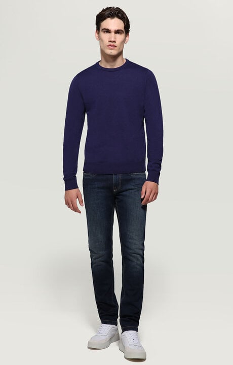 Bikkembergs Blue Men's Pullover With Jacquard Motif