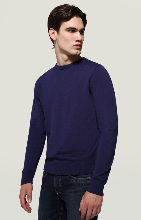 Bikkembergs Blue Men's Pullover With Jacquard Motif