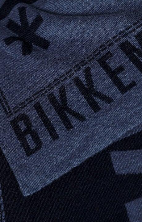 Bikkembergs Blue Scarf With Contrast Logo 35x180 Cm
