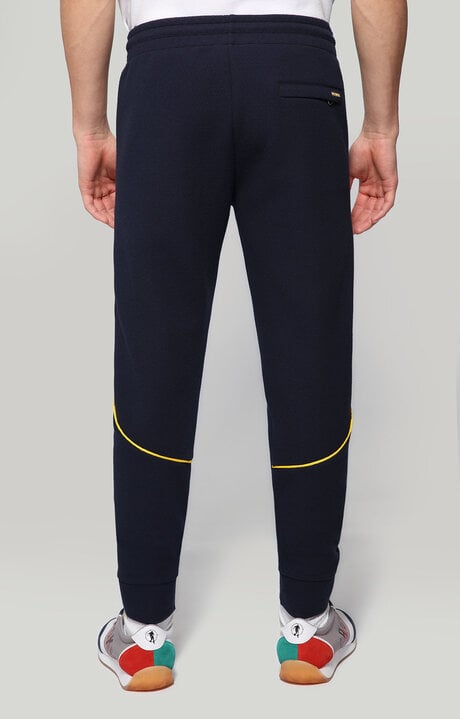 Bikkembergs Blue Track Pants With Contrast Logo Piping