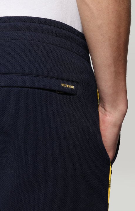Bikkembergs Blue Track Pants With Contrast Logo Piping