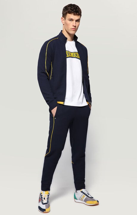 Bikkembergs Blue Track Pants With Contrast Logo Piping