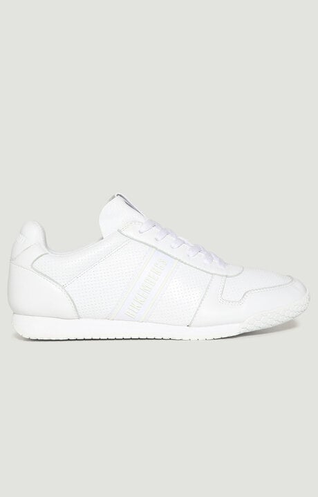 Bikkembergs Enricus Men's White Sneakers In Perforated Leather