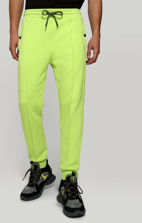 bikkembergs Green Men's fleece sweatpants with Soccer print