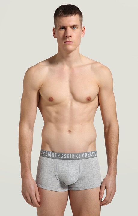 Bikkembergs Grey 3-pack Men's Boxers In Stretch Cotton