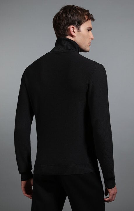 Bikkembergs Grey Men's Dark Grey Turtleneck Sweater