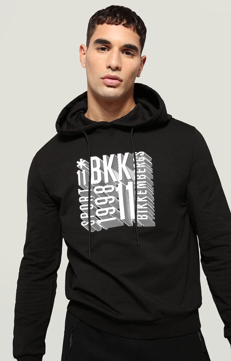 bikkembergs Hoodie men's black sweatshirt with print