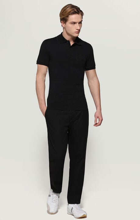 Bikkembergs Men's Black Polo Shirt With Embroidered Logo