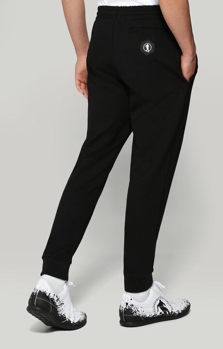 Bikkembergs Men's Black Sweatpants In Stretch Fabric